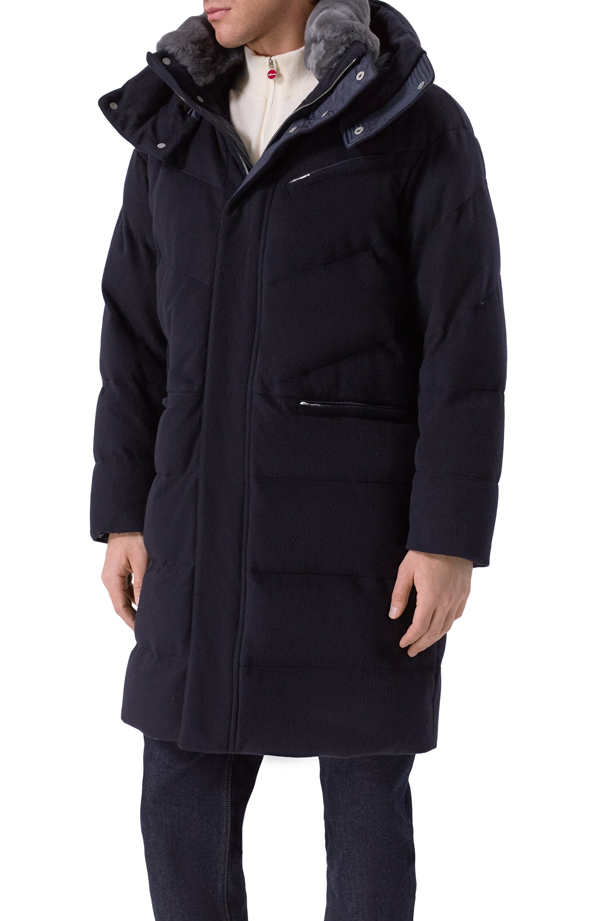 Пуховик с отделкой из кролика KITON, арт. UGK147K0260H02, фото 3