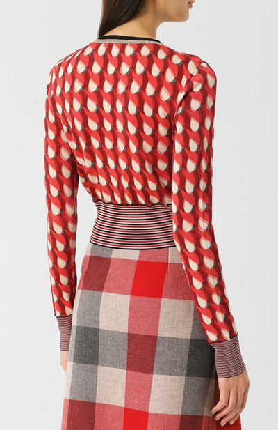 Приталенный кардиган из смеси шелка и вискозы с принтом BOTTEGA VENETA, арт. 517733/VERE0, фото 4