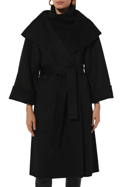 Кашемировое пальто PRADA черного цвета по цене 810000 руб., арт. P600O-1XON-F0002-202, фото 3 Кашемировое пальто PRADA, арт. P600O-1XON-F0002-202, фото 3