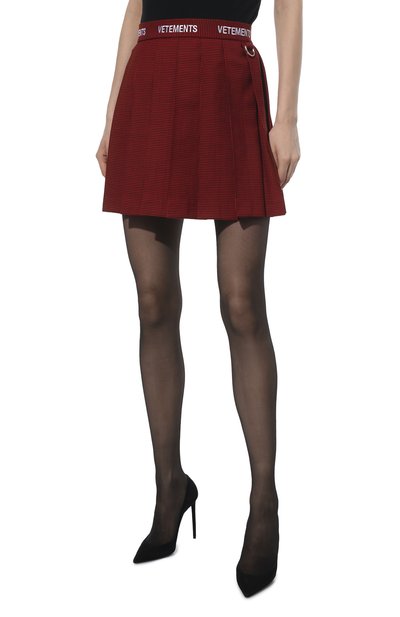 Шерстяная юбка VETEMENTS красного цвета по цене 83450 руб., арт. WE52SK240R 1207/RED PEPITA, фото 3 Шерстяная юбка VETEMENTS, арт. WE52SK240R 1207/RED PEPITA, фото 3
