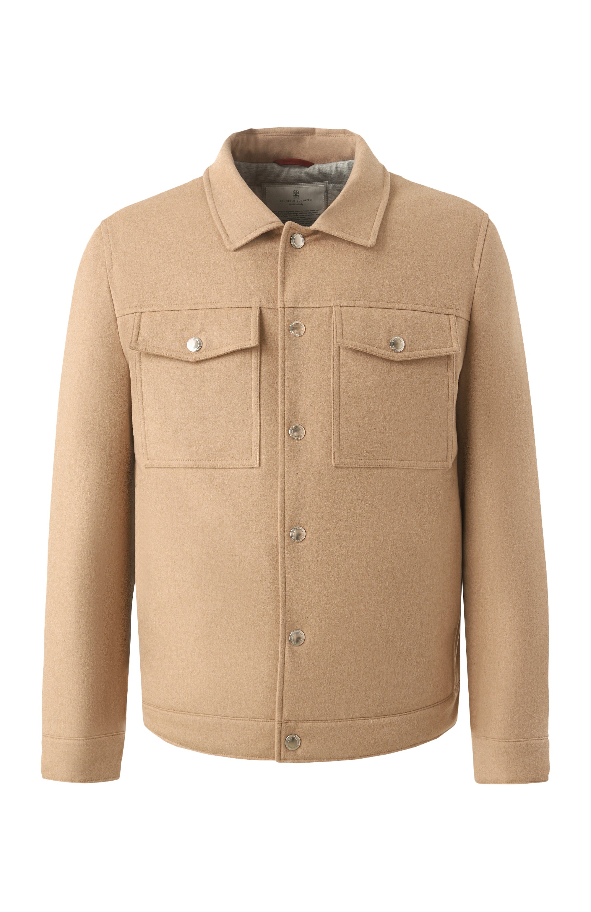 Утепленная куртка-рубашка BRUNELLO CUCINELLI бежевого цвета по цене 521000 руб., арт. MM4636447, фото 1 Утепленная куртка-рубашка BRUNELLO CUCINELLI, арт. MM4636447, фото 1