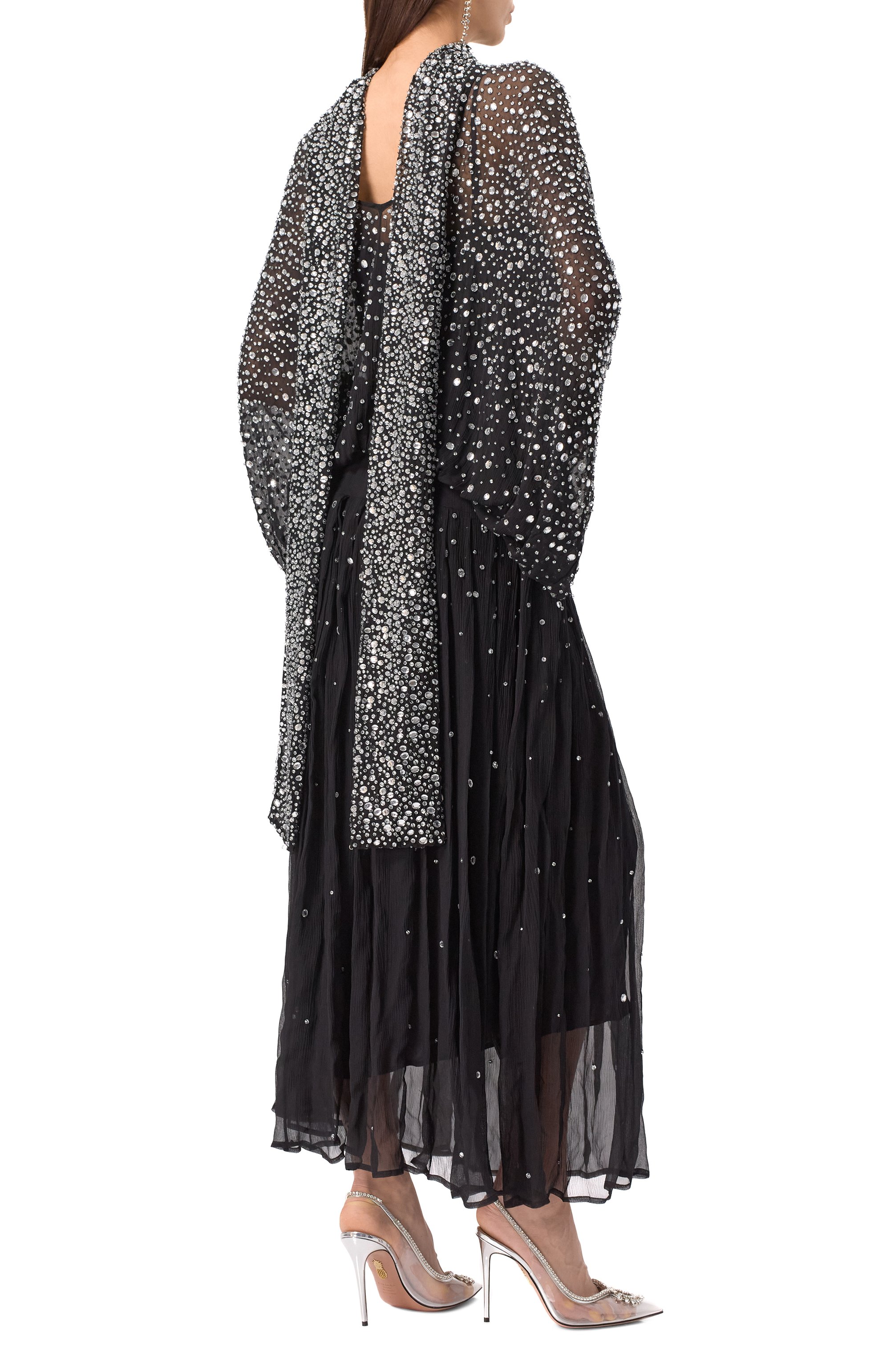 Шелковое платье с отделкой стразами ALBUS LUMEN, арт. AL.RT25.007.DRESS, фото 4