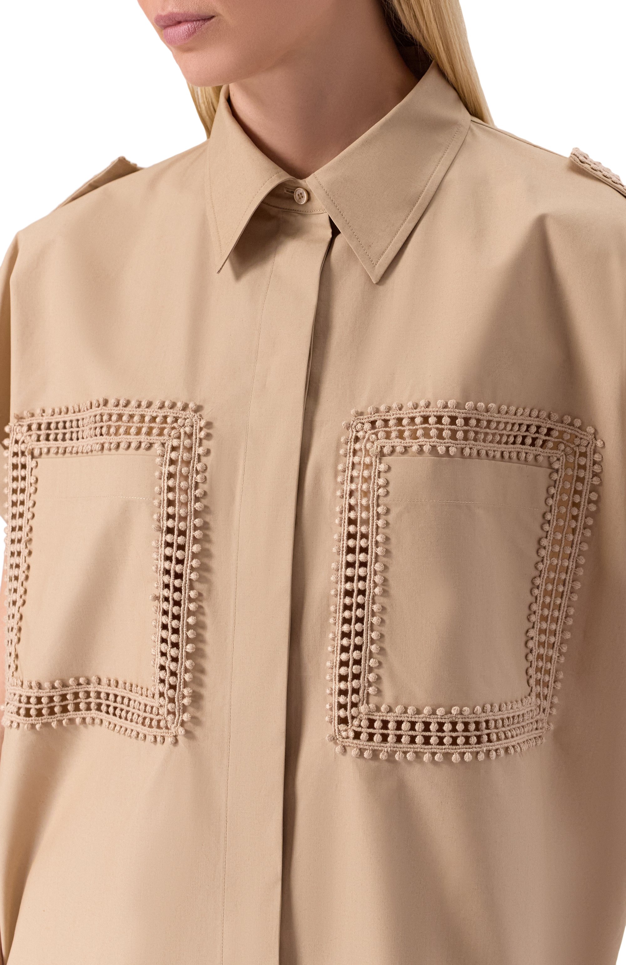 Хлопковая рубашка ELIE SAAB, арт. SH092NS25/P0009, фото 5