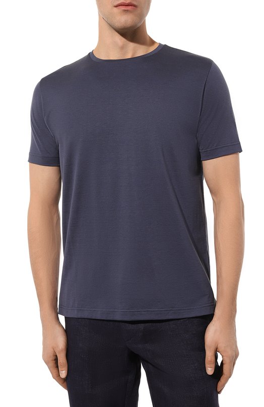 Футболка из шелка и хлопка Colombo TS00380/A00897 Синий  TS00380/A00897 Фото 3