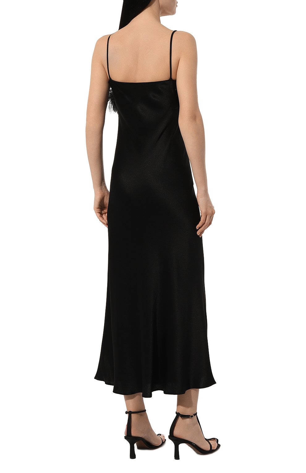 Атласное платье с отделкой перьями ANTONELLI FIRENZE, арт. L6735/794, фото 4