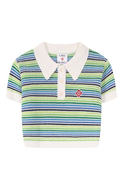 Хлопковое поло CASABLANCA, арт. K-SP26-KW-1363-01-EX-BC