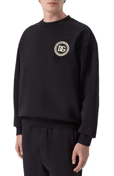 Хлопковый свитшот DOLCE & GABBANA черного цвета по цене 78450 руб., арт. G9AHSZ/G7PZG, фото 3 Хлопковый свитшот DOLCE & GABBANA, арт. G9AHSZ/G7PZG, фото 3