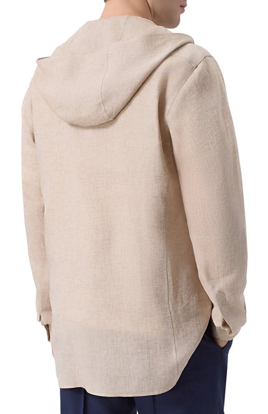 Льняная рубашка Kiton UMCMARH0961322 Бежевый  UMCMARH0961322 Фото 4