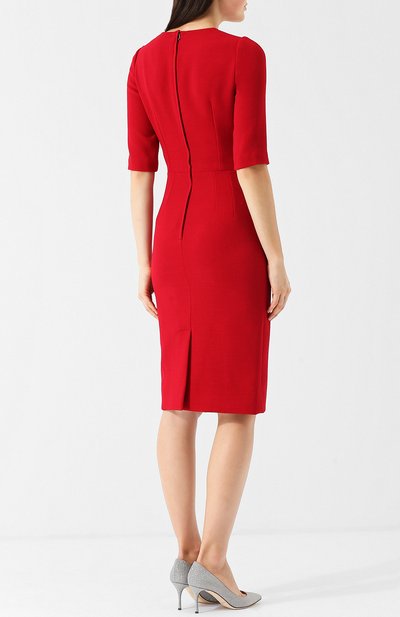 Однотонное приталенное платье из шерсти DOLCE & GABBANA, арт. F66B6T/FU2TZ, фото 4