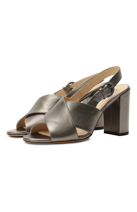 

Кожаные босоножки Tod’s, Серебряный