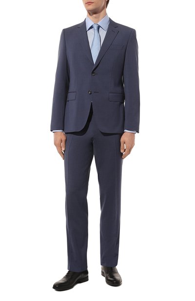 Хлопковая сорочка BOSS голубого цвета по цене 11050 руб., арт. 50490514, фото 2 Хлопковая сорочка BOSS, арт. 50490514, фото 2