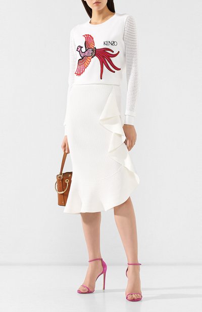 Юбка с оборкой KENZO белого цвета по цене 27600 руб., арт. 2JU549834, фото 2 Юбка с оборкой KENZO, арт. 2JU549834, фото 2