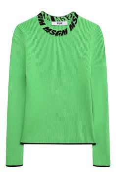 Детская водолазка MSGM KIDS зеленого цвета, арт. F3MSJGTN077 | Фото 1 (Драгоценные камни: Проставлено; Материал внешний: Вискоза, Синтетический материал; Рукава: Длинные; Материал сплава: Проставлено; Кросс-КТ: водолазка)