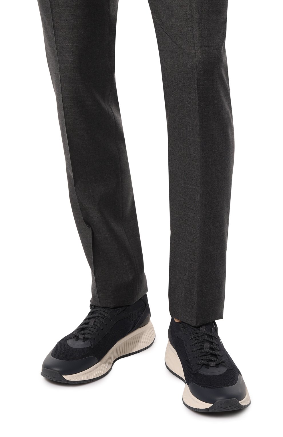 Текстильные кроссовки BOSS темно-синего цвета по цене 29850 руб., арт. 50498904, фото 3 Текстильные кроссовки BOSS, арт. 50498904, фото 3