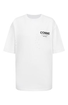 Женская хлопковая футболка COMME DES FUCKDOWN белого цвета, арт. CFABW01310 | Фото 1 (Длина (для топов): Стандартные; Материал внешний: Хлопок; Стили: Гранж; Принт: С принтом; Рукава: Короткие)