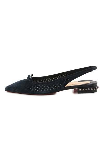 Замшевые балетки hall sling CHRISTIAN LOUBOUTIN синего цвета по цене 72150 руб., арт. 1210916/HALL SLING FLAT, фото 3 Замшевые балетки hall sling CHRISTIAN LOUBOUTIN, арт. 1210916/HALL SLING FLAT, фото 3