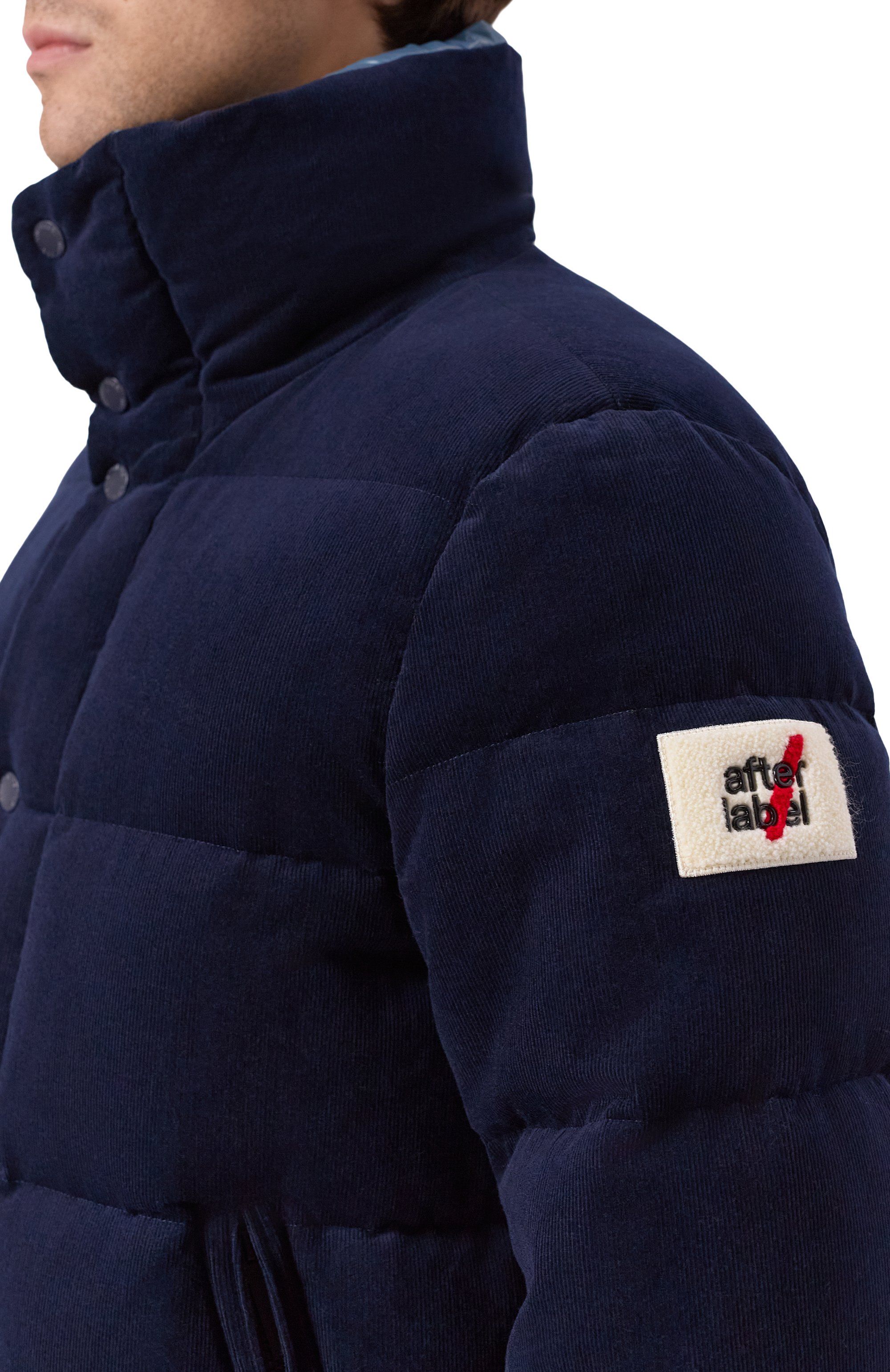 Вельветовый пуховик AFTER LABEL темно-синего цвета по цене 87700 руб., арт. CHAM0NIX/TP312, фото 5 Вельветовый пуховик AFTER LABEL, арт. CHAM0NIX/TP312, фото 5