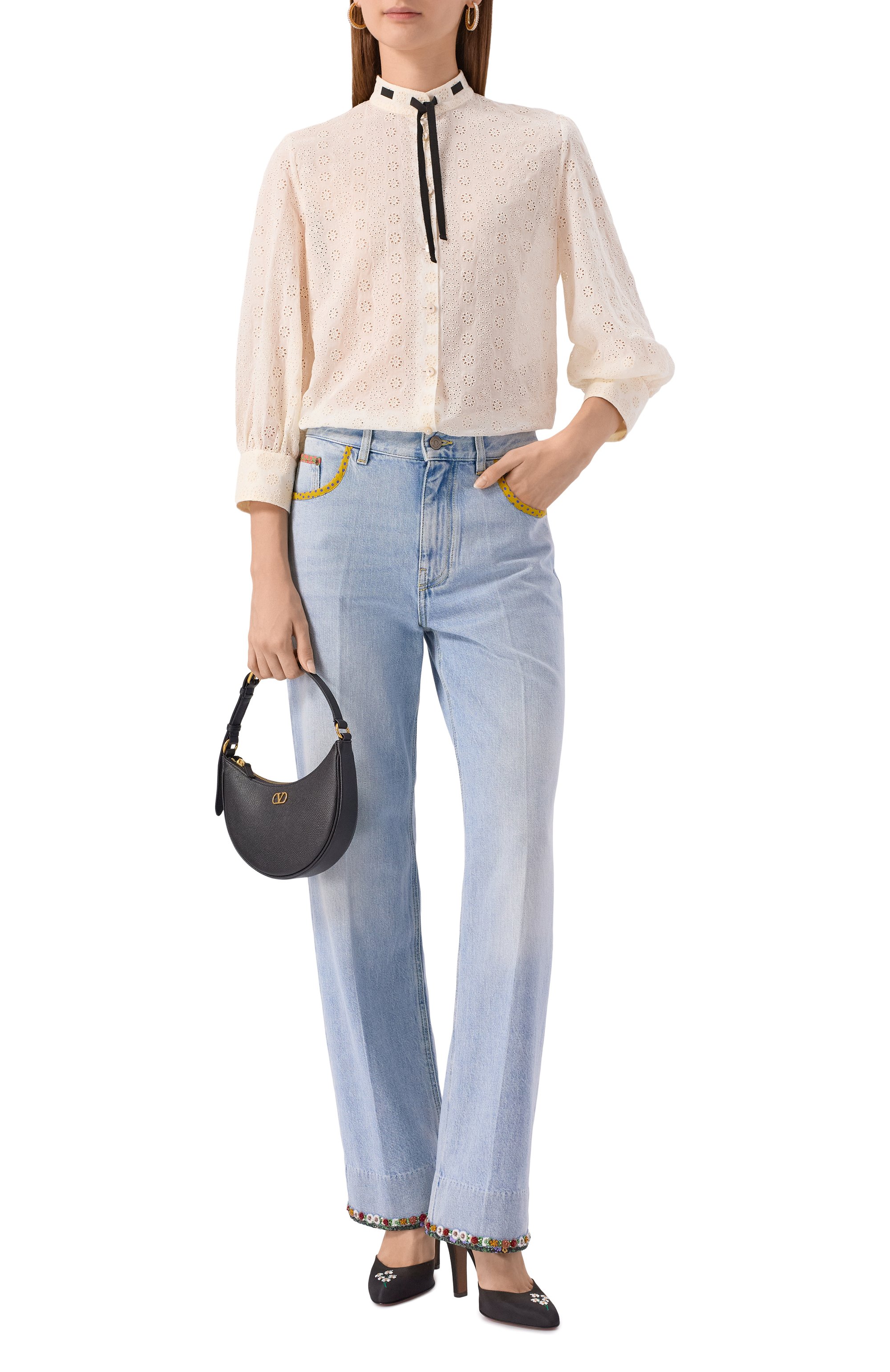 Хлопковая блузка VALENTINO, арт. 7B3AB7P3/9EU, фото 2