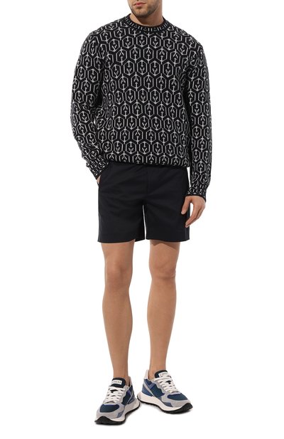 Хлопковые шорты PRADA синего цвета по цене 100000 руб., арт. UP0146-Z21-F0V41-211, фото 2 Хлопковые шорты PRADA, арт. UP0146-Z21-F0V41-211, фото 2