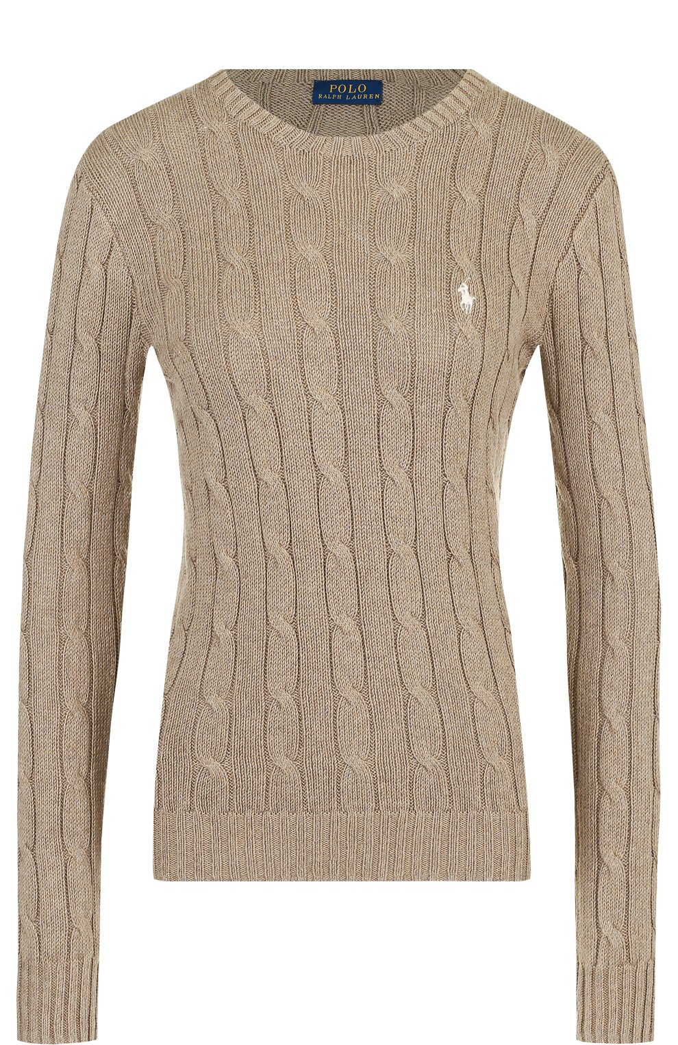 Хлопковый пуловер POLO RALPH LAUREN бежевого цвета по цене 19650 руб., арт. 211580009, фото 1 Хлопковый пуловер POLO RALPH LAUREN, арт. 211580009, фото 1