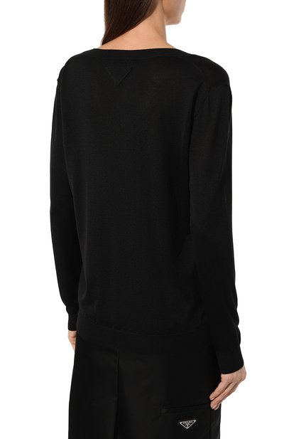 Шелковый пуловер PRADA, арт. P24H1N-XIX-F0002-211, фото 4