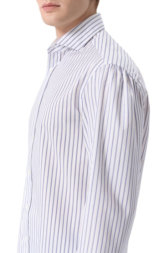 Хлопковая сорочка Brunello Cucinelli MA6830028 Синий  MA6830028 Фото 5