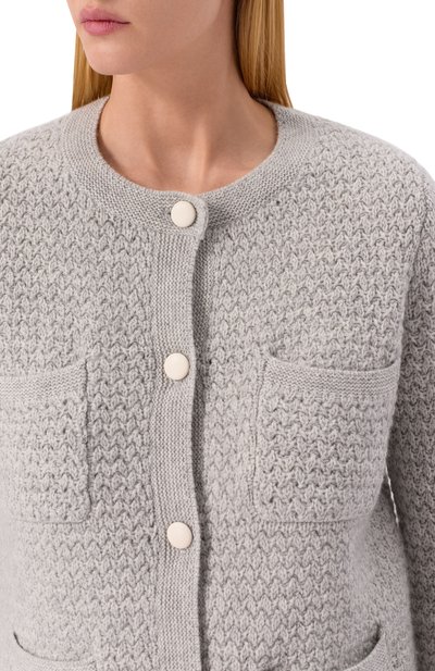 Кашемировый кардиган ARCH4 серого цвета по цене 84250 руб., арт. KNCD2362E, фото 5 Кашемировый кардиган ARCH4, арт. KNCD2362E, фото 5