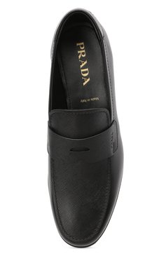 Мужские кожаные пенни-лоферы PRADA черного цвета, арт. 2DC213-053-F0002-G000 | Фото 5 (Мужское Кросс-КТ: Лоферы-обувь; Стили: Классический; Материал сплава: Проставлено; Нос: Не проставлено; Материал внешний: Натуральная кожа)