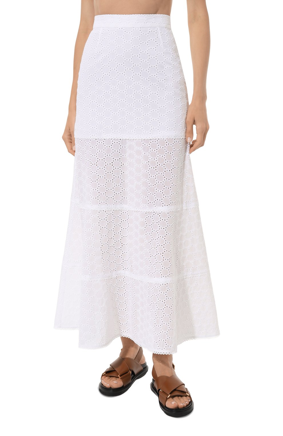 Хлопковая юбка OLOLOL белого цвета по цене 39000 руб., арт. OLSK044/3105.100/S23, фото 3 Хлопковая юбка OLOLOL, арт. OLSK044/3105.100/S23, фото 3