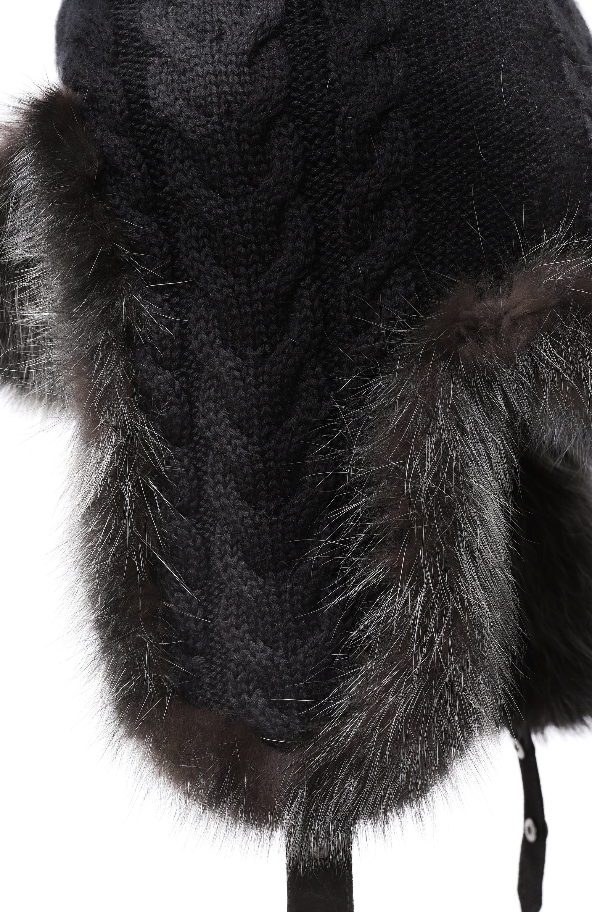 Кашемировая шапка-ушанка с мехом соболя BLACK SABLE, арт. BS-FHK-SS, фото 3