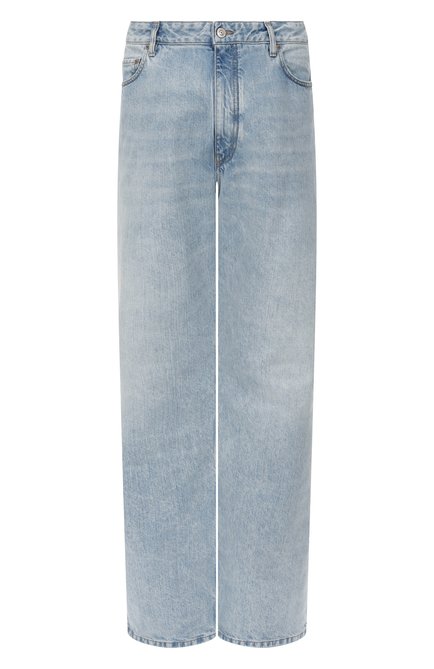 Мужские джинсы BALENCIAGA голубого цвета, арт. 810786/TRW55 | Фото 1 (Драгоценные камни: Проставлено; Материал внешний: Хлопок; Материал сплава: Проставлено; Длина (брюки, джинсы): Стандартные)