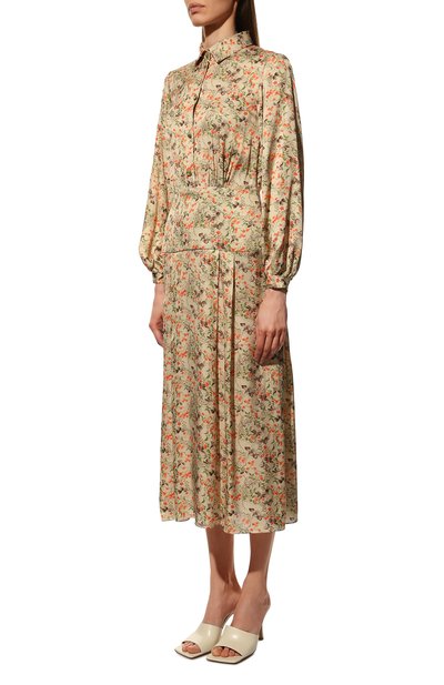 Платье из вискозы LOOM BY RODINA бежевого цвета по цене 35000 руб., арт. LBR/SS-DROT22, фото 3 Платье из вискозы LOOM BY RODINA, арт. LBR/SS-DROT22, фото 3