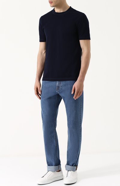 Кожаные кеды без шнуровки с эластичной вставкой GIORGIO ARMANI, арт. X2X075/XF240, фото 2