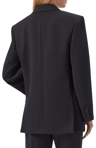 Шерстяной жакет SAINT LAURENT черного цвета по цене 582500 руб., арт. 860569/Y7E63, фото 4 Шерстяной жакет SAINT LAURENT, арт. 860569/Y7E63, фото 4