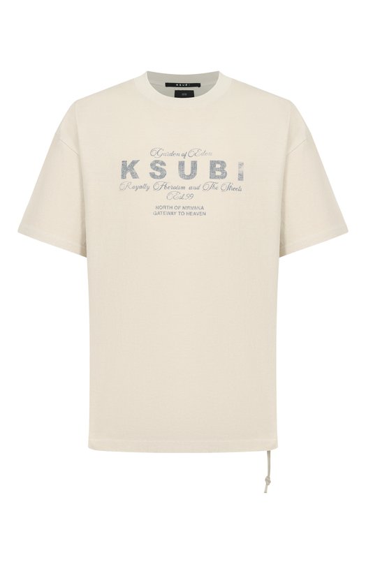 Хлопковая футболка Ksubi MSP25TE042 Кремовый MSP25TE042