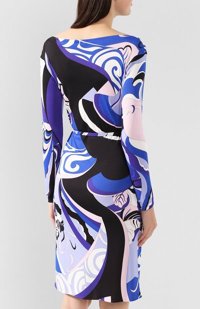 Платье с поясом EMILIO PUCCI фиолетового цвета по цене 85450 руб., арт. 9UJH41/9U727, фото 4 Платье с поясом EMILIO PUCCI, арт. 9UJH41/9U727, фото 4