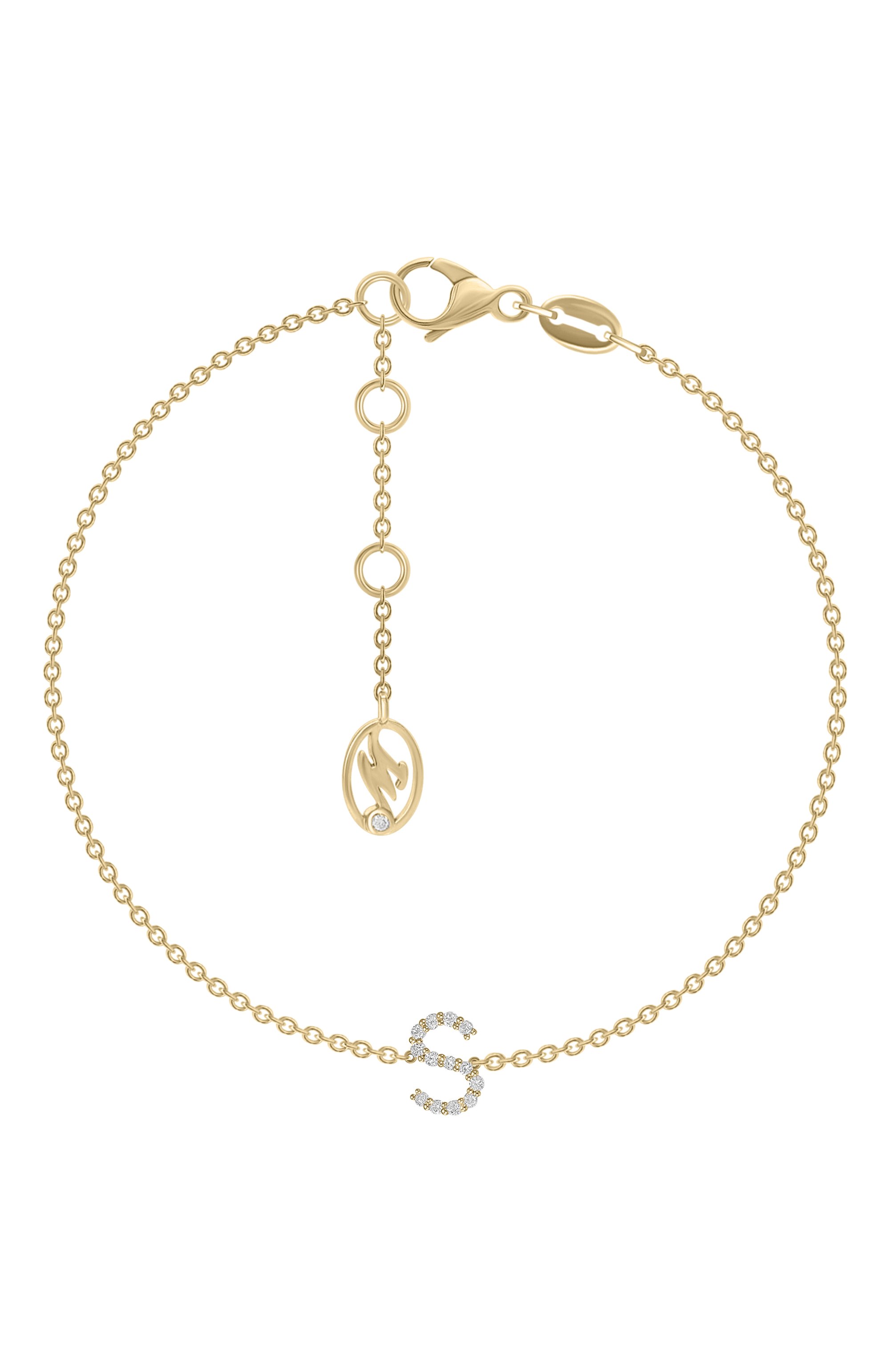 Браслет MERCURY бесцветного цвета по цене 260000 руб., арт. MB/LETTER/YG/S, фото 1 Браслет MERCURY, арт. MB/LETTER/YG/S, фото 1