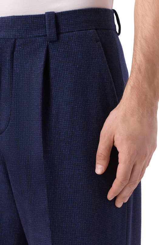 Брюки из хлопка и кашемира MVST M25.1PM.T014/D0NDI Синий  M25.1PM.T014/D0NDI Фото 5