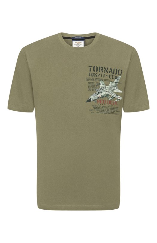 Хлопковая футболка Aeronautica Militare TS2537UJ00727 Хаки TS2537UJ00727