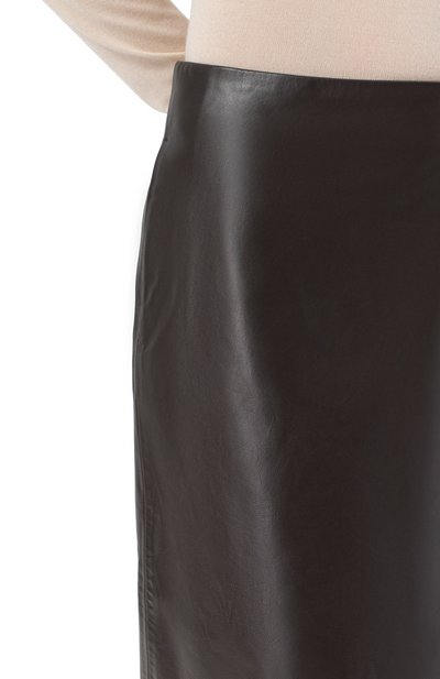 Кожаная юбка NOBLE&BRULEE темно-коричневого цвета по цене 100000 руб., арт. NB74/270125/1, фото 5 Кожаная юбка NOBLE&BRULEE, арт. NB74/270125/1, фото 5