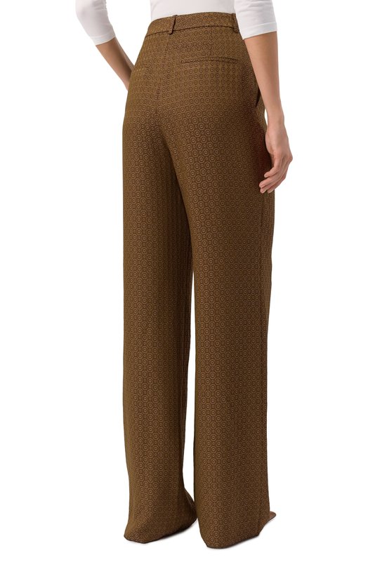 Атласные брюки Saint Laurent 820232/Y6K80 Коричневый  820232/Y6K80 Фото 4