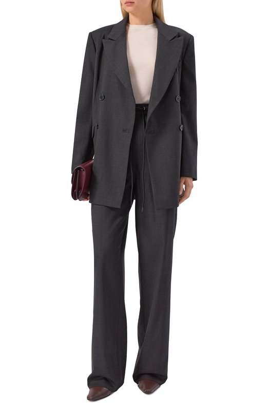 Шерстяные брюки Dice Kayek FW25P303 MCL ANTHRACITE Серый  FW25P303 MCL ANTHRACITE Фото 2