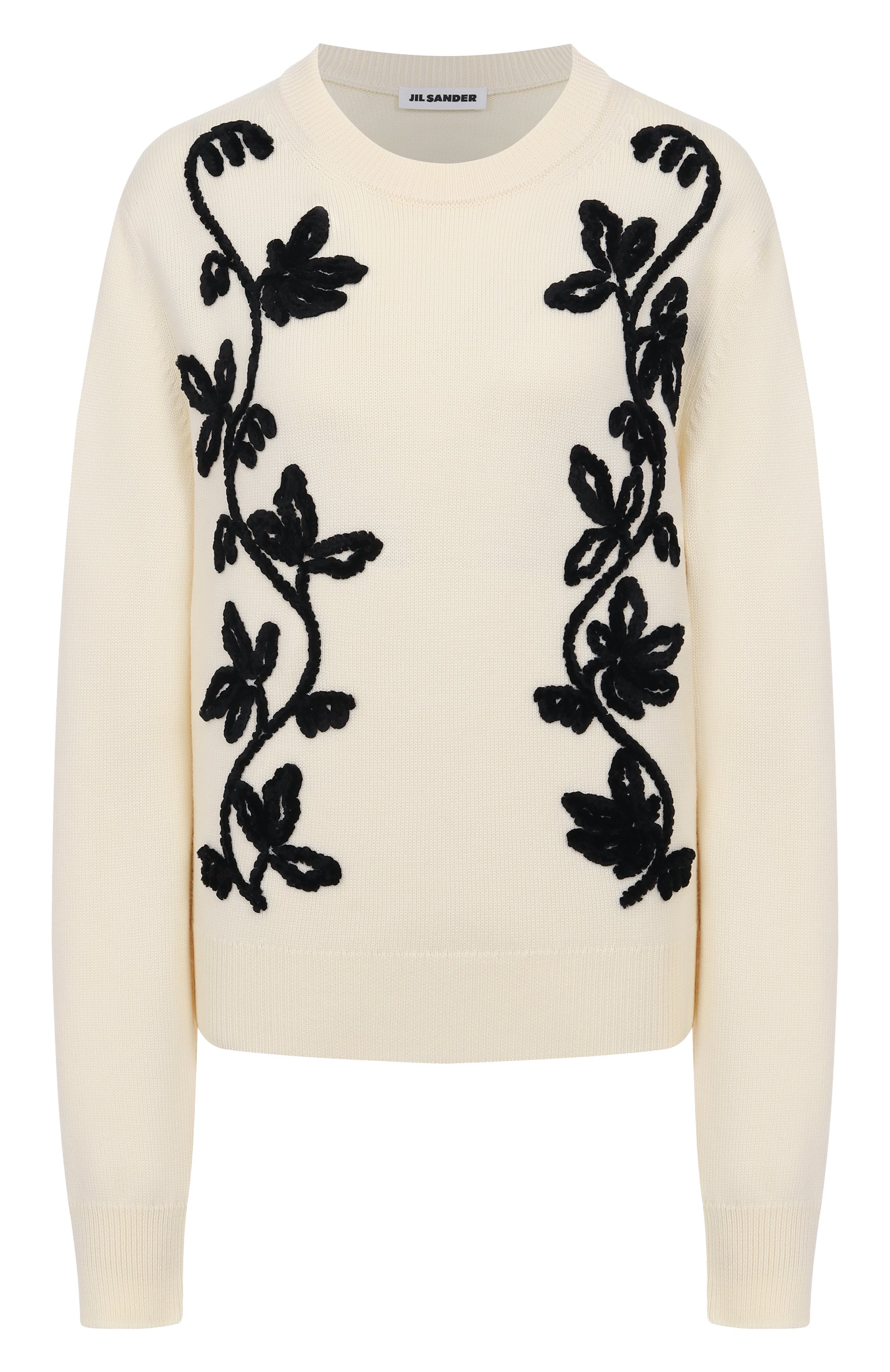 Шерстяной пуловер JIL SANDER кремового цвета по цене 198500 руб., арт. J02GP0220/J14802, фото 1 Шерстяной пуловер JIL SANDER, арт. J02GP0220/J14802, фото 1