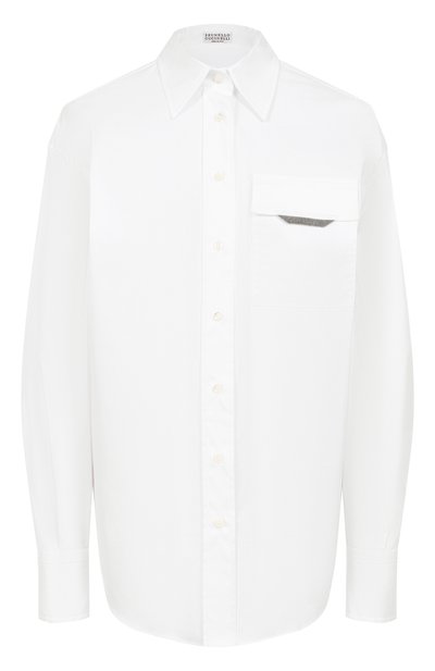 Женская хлопковая рубашка BRUNELLO CUCINELLI, арт. MP091MY516