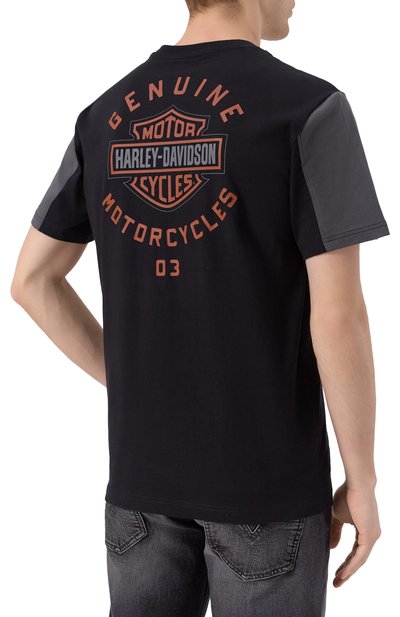 Хлопковая футболка HARLEY-DAVIDSON черного цвета по цене 23100 руб., арт. 99064-21VM, фото 4 Хлопковая футболка HARLEY-DAVIDSON, арт. 99064-21VM, фото 4
