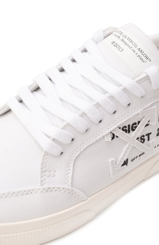 Текстильные кеды New Low Vulcanized Off-White 0MIA293S25FAB002 Белый  0MIA293S25FAB002 Фото 7
