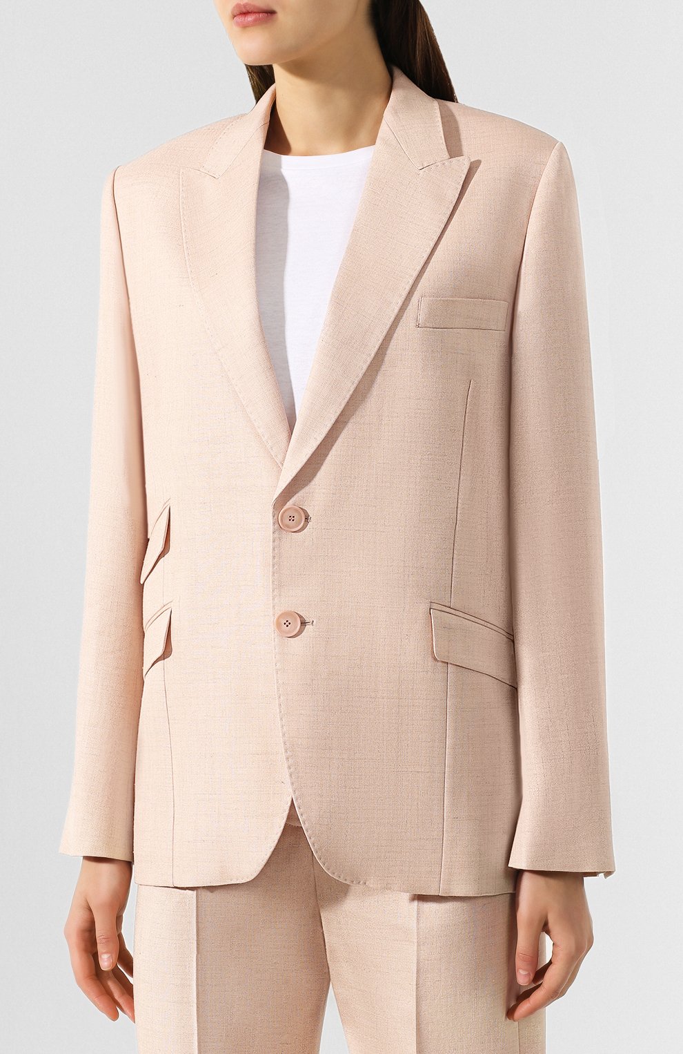 Жакет из смеси вискозы и льна STELLA MCCARTNEY розового цвета по цене 92800 руб., арт. 561102/SMB61, фото 3 Жакет из смеси вискозы и льна STELLA MCCARTNEY, арт. 561102/SMB61, фото 3