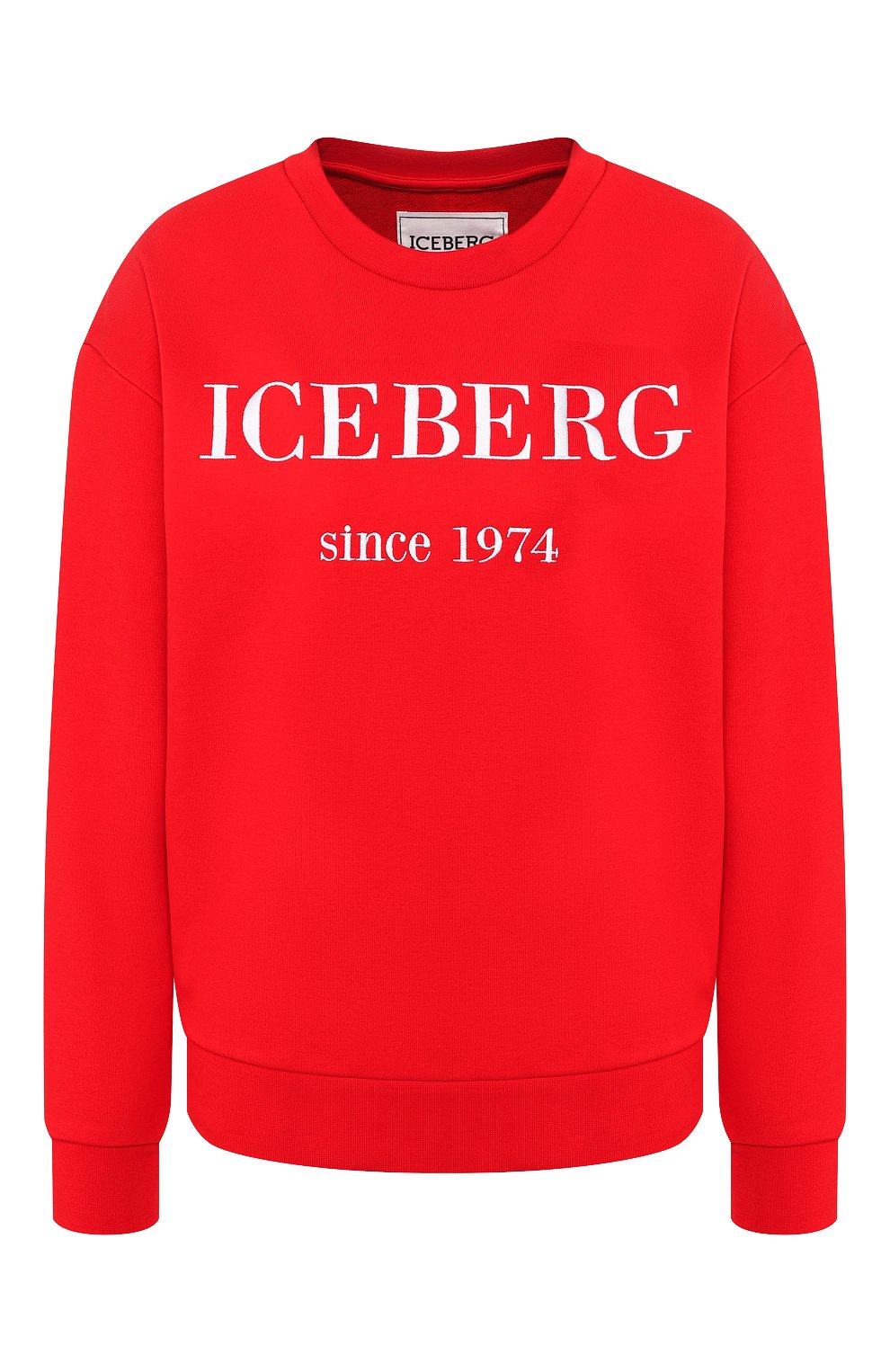 Хлопковый свитшот ICEBERG красного цвета по цене 29950 руб., арт. 19I I2P0/E012/6330, фото 1 Хлопковый свитшот ICEBERG, арт. 19I I2P0/E012/6330, фото 1