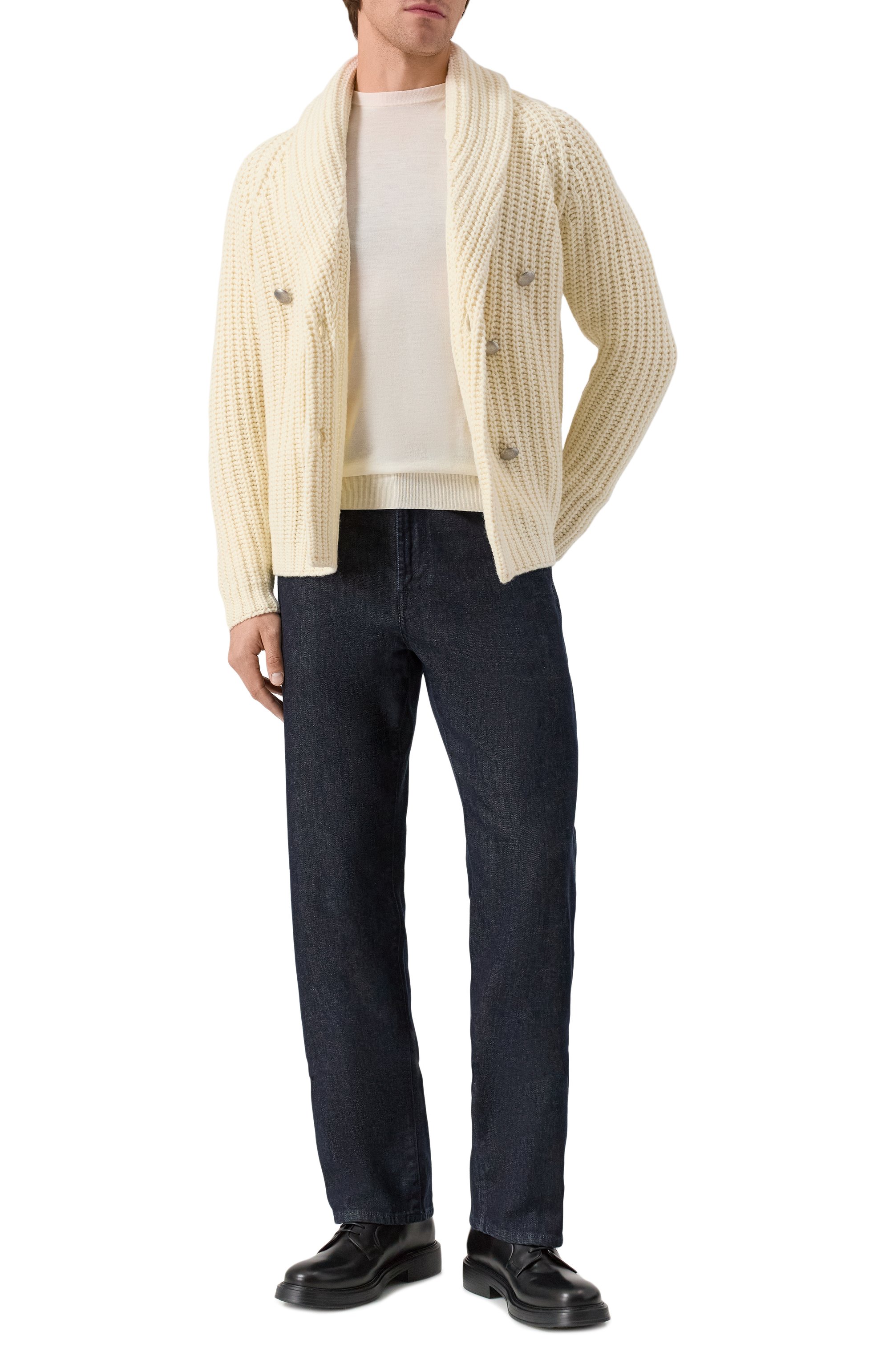 Шерстяной кардиган L.B.M. 1911 кремового цвета по цене 73250 руб., арт. 6385/59687, фото 2 Шерстяной кардиган L.B.M. 1911, арт. 6385/59687, фото 2