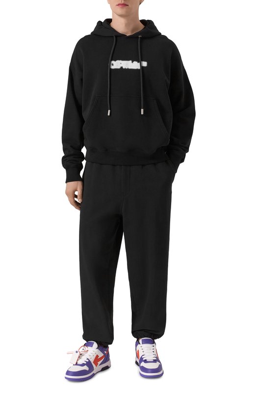 Хлопковое худи Off-White 0MBB085S25FLE00I Чёрный  0MBB085S25FLE00I Фото 2